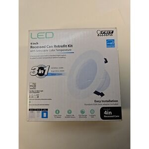 Feit Electric LEDR4/4WYCA Recessed Can LED Retrofit Kit, White, 7.2‎ W